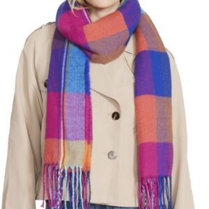 NWT From Steve Madden - Women's Block Rainbow Plaid Scarf